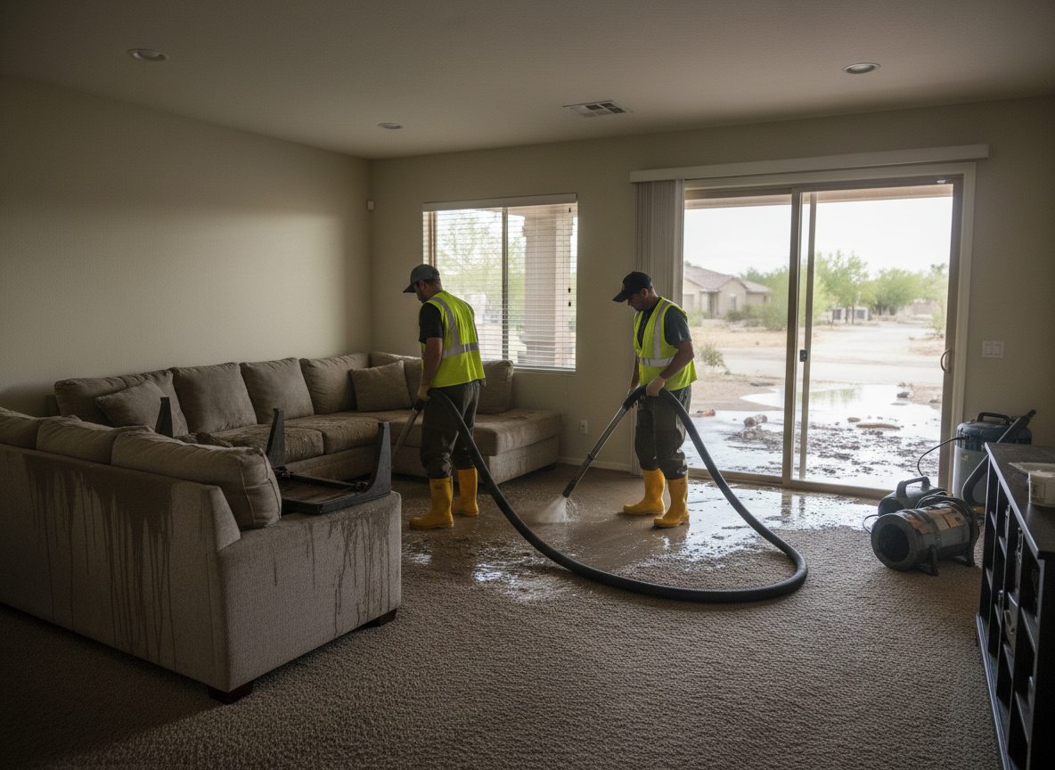 Water Extraction After Monsoon Flooding In Gilbert